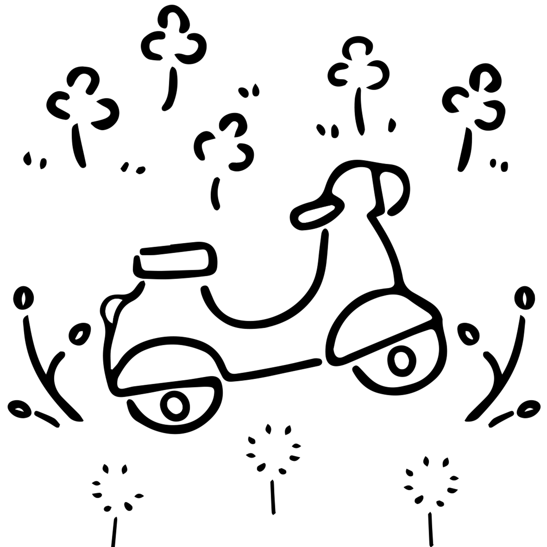 EggnWorks Museum エッグンワークス ミュージアム 原っぱと右向きスクーター