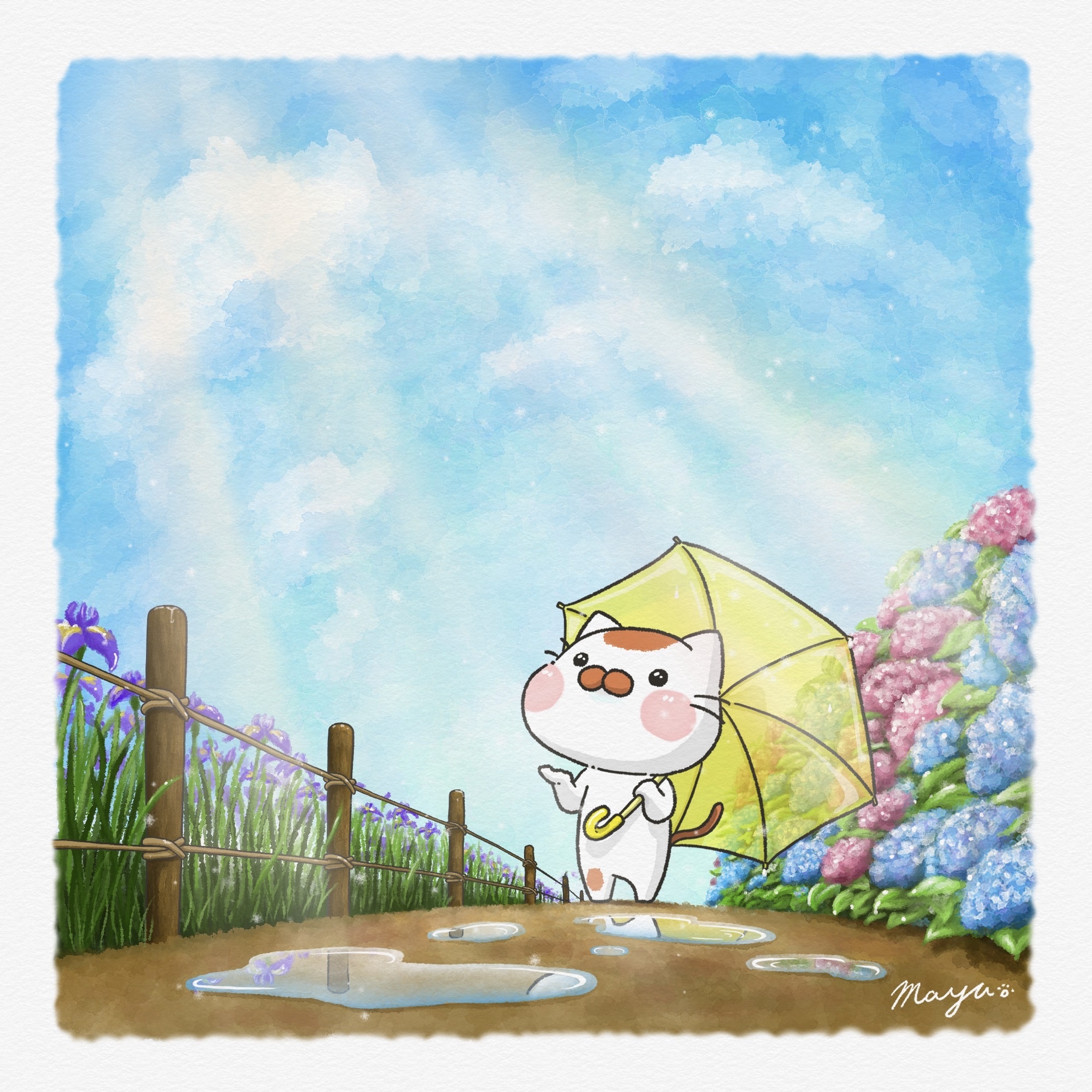 全国デザイン選手権　ポストカード　ステッカー　ツクルヒトタチ博in京都文化博物館2025 EggnWorks Museum エッグンワークス ミュージアム 雨上がりの光mayu