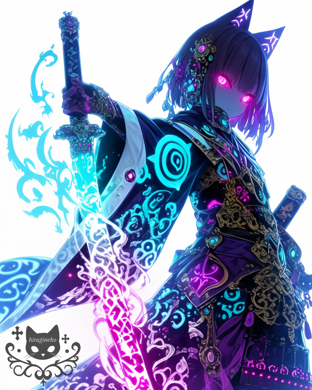 全国デザイン選手権　ポストカード　ステッカー　ツクルヒトタチ博in京都文化博物館2025 EggnWorks Museum エッグンワークス ミュージアム 幽世ノ綾（かくりよのあや）柩猫-hitugineko-