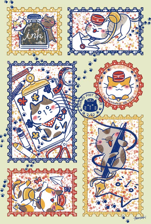 EggnWorks Museum エッグンワークス ミュージアム 【全国デザイン選手権：ポストカード部門出品】ねこねこ切手コレクション